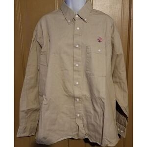 Mens long sleeve All American Cotton Button front Shirt Size‎ Large